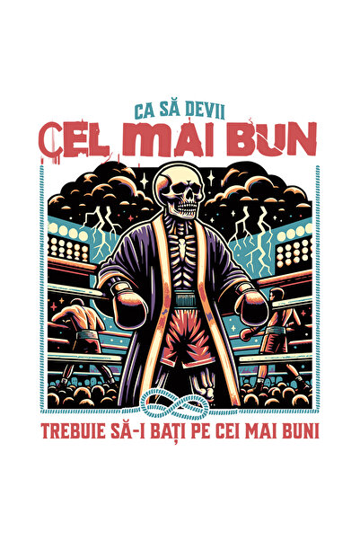 StoryGift Romania Sticker Adeziv 90CM Adeziv Schelete uman in ring de box sport periculos cu Margini Albe, PVC V