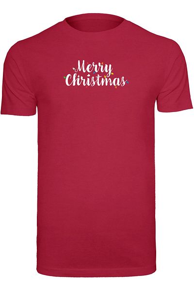 Merchcode Herren Merry Christmas Lights T-Shirt Rundhalsausschnitt