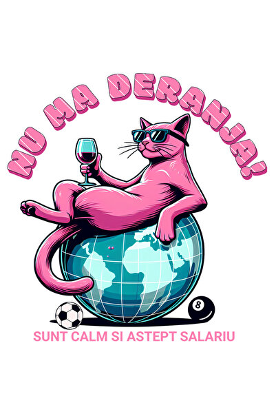 StoryGift Romania Sticker Autocolant 70CM Adeziv pisica cu pahar de vin, nu m...