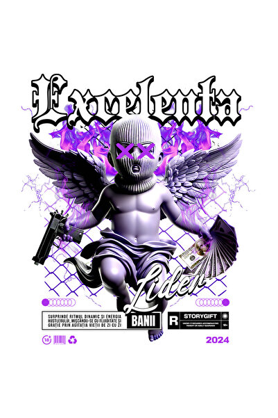 StoryGift Romania Sticker Autocolant 70CM Inger cu Bani si Pistol - Excelenta...