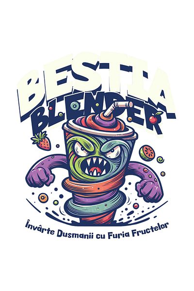 StoryGift Romania Sticker Eticheta 50CM Adeziv Bestia Blender invarte dusmanii cu Margini Albe, PVC Vinyl 50 cm