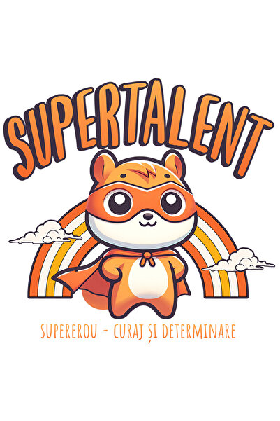 StoryGift Romania Sticker Eticheta 40CM Super Talent SuperErou, Curaj si Dete...