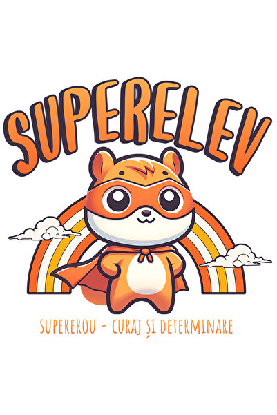 StoryGift Romania Sticker Eticheta 40CM Super Elev - SuperErou, Curaj si Dete...