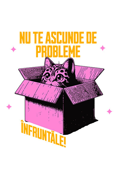 StoryGift Romania Sticker Autocolant 70CM Adeziv Pisica ascunsa in cutie text...