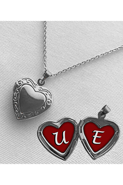 BK Design Çelik U E Harfli Açılır Kapanır Kapaklı Kalp Sevgili Arkadaşlık Kol...