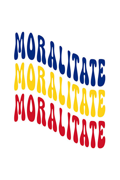 StoryGift Romania Sticker Adeziv 90CM Cuvantul Moralitate, in Culorile Steagu...