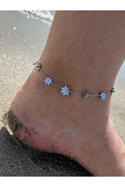 kurukafagift Steel Anklet Adjustable Flower Daisy Model
