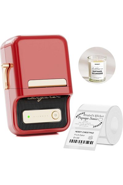 NiiMbot B21 Mini Thermal Inkless Label Maker Compatible with iOS and Android, for Home Organisation,