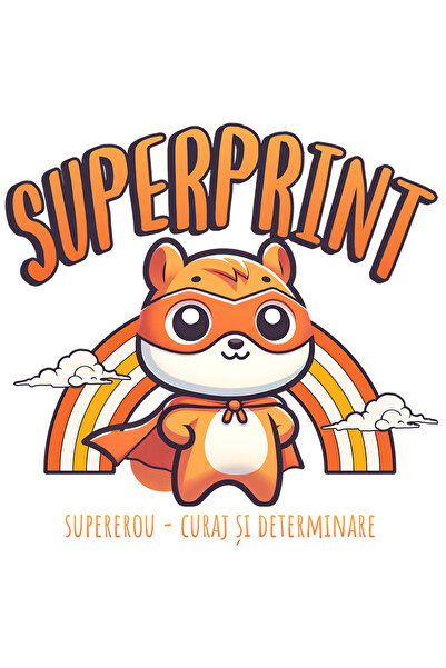 StoryGift Romania Sticker Adeziv 90CM Super Print SuperErou, Curaj si Determi...