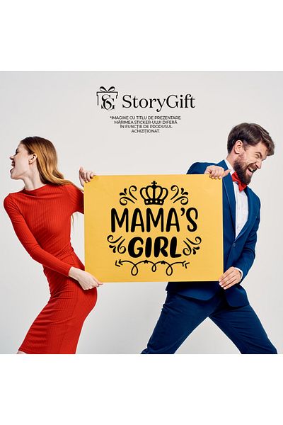 StoryGift Romania 90CM Exterior Adhesive Sticker with a royal crown for mom's face - love appreciation affection