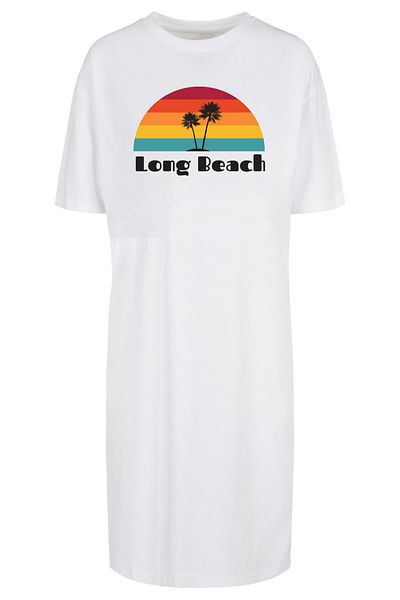 Merchcode Damen Ladies Long Beach Oversized Slit Tee Dress