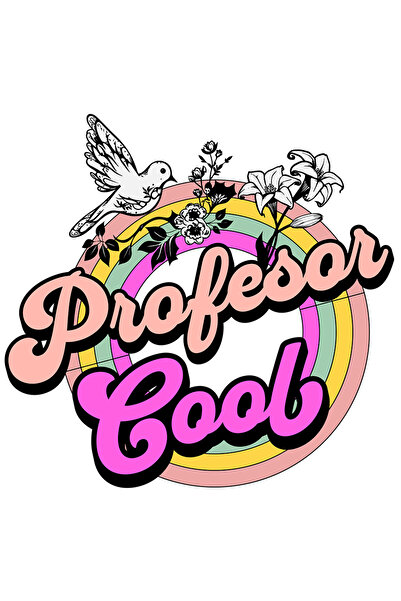 StoryGift Romania Sticker Autocolant 70CM Adeziv Profesor Cool educatie scoala copii cu Margini Albe, PVC Vinyl 70 cm