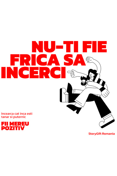 StoryGift Romania Sticker Autocolant 70CM Adeziv Mesaj motivational Nu-ti fie...