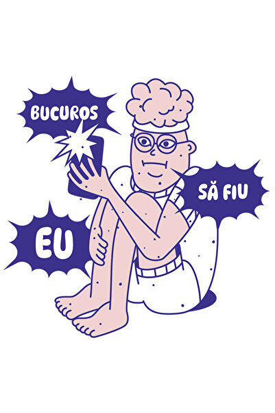 StoryGift Romania Sticker Autocolant 70CM Adeziv tip cu telefon bucuros a fiu...