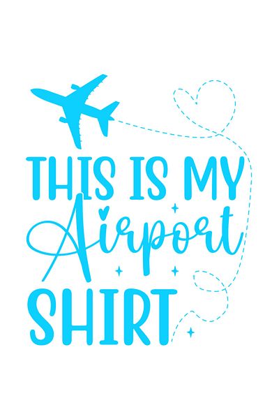 StoryGift Romania Exterior sticker with an airplane for travel lovers and the message "This is my airport shirt"