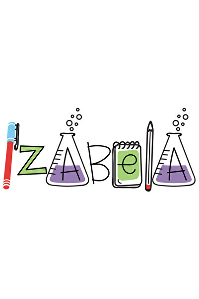 StoryGift Romania Sticker Adeziv 90CM Cu Numele Izabela, Scoala, Chimie, Mate...