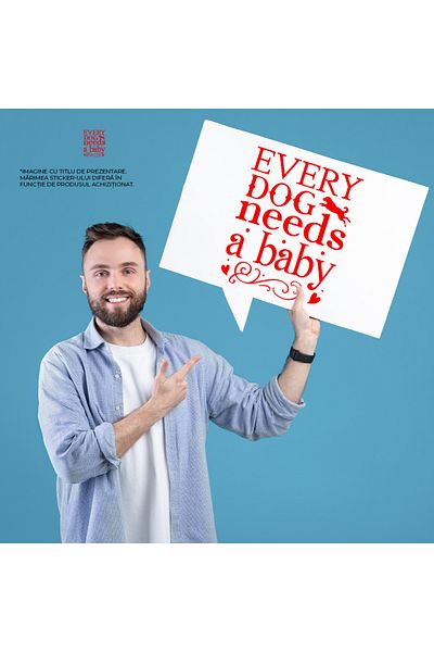 StoryGift Romania Sticker Adeziv 90CM Exterior pentru cei care iubesc cainii cu mesaj in limba engleza - inimioa