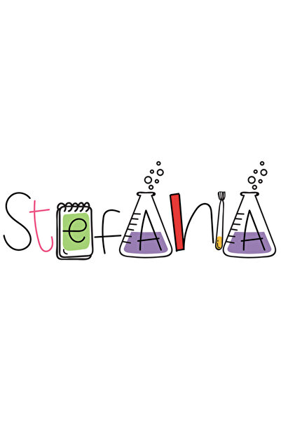 StoryGift Romania Sticker Autocolant 70CM Cu Numele Stefania, Scoala, Chimie, Materii, Algebra, Geometrie cu Mar