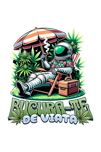 StoryGift Romania Sticker Eticheta 40CM Astronaut Fumand - Bucara-te De Viata...