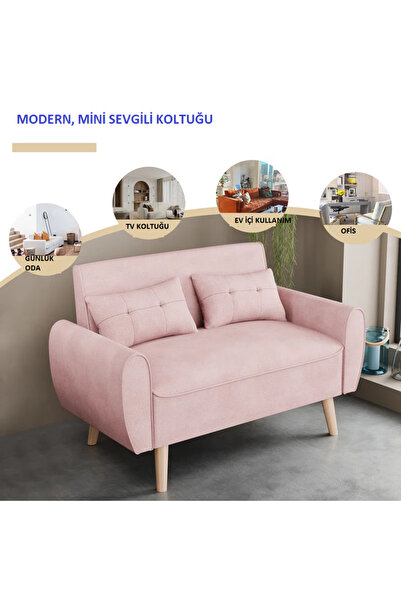 Genel Markalar Mini Kanepe, Minimalist Kanepe, 120 cm Koltuk, Kompakt Kanepe