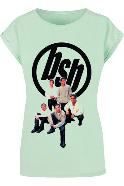 Merchcode Damen Ladies Backstreet Boys - Vintage Logo Extended Shoulder Tee