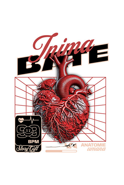 StoryGift Romania Sticker Autocolant 70CM Adeziv inima bate, anatomie, medica...