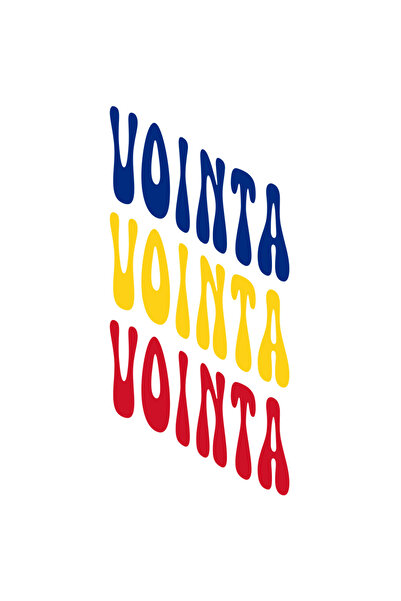 StoryGift Romania Sticker Autocolant 70CM Cuvantul Vointa, in Culorile Steagu...