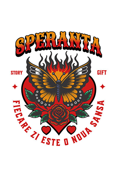 StoryGift Romania Sticker Eticheta 40CM Fluture - Speranta, Fiecare Zi Este o...