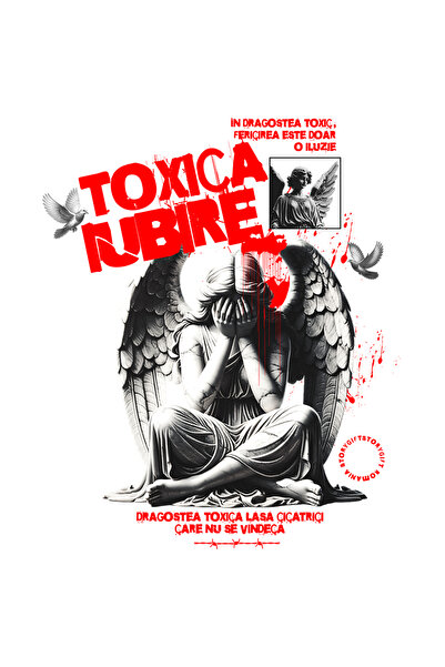 StoryGift Romania Sticker Eticheta 40CM Adeziv Inger plangand iubire toxica i...
