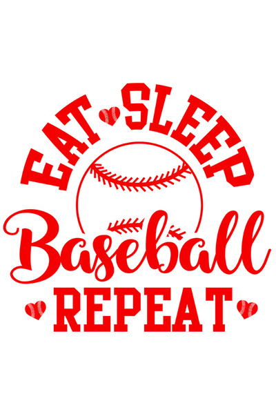 StoryGift Romania Sticker Autocolant 30CM Exterior cu minge de baseball si mesajul "Eat sleep, baseball, repeat"