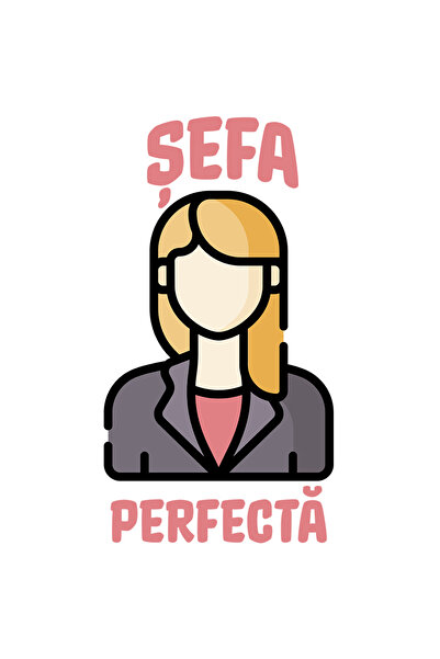 StoryGift Romania Sticker Eticheta 50CM Adeziv sefa perfecta, contur feminin,...