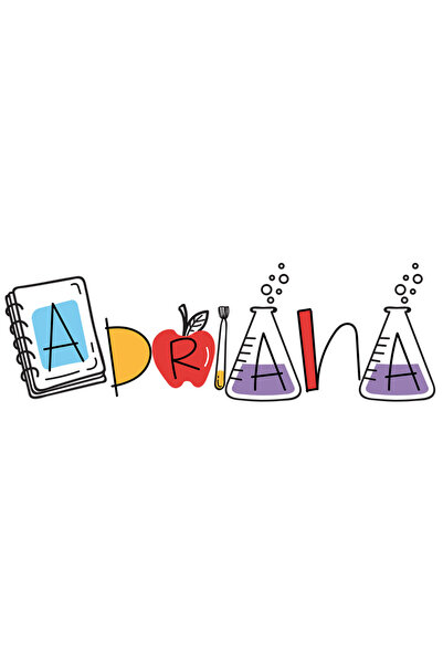 StoryGift Romania Sticker Eticheta 50CM Cu Numele Adriana, Scoala, Chimie, Ma...