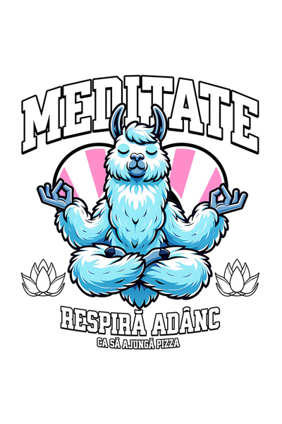 StoryGift Romania Sticker Autocolant 70CM Adeziv Meditate Lama respira adanc ...