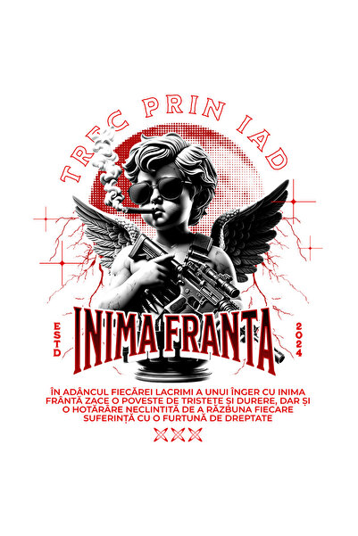 StoryGift Romania Sticker Eticheta 50CM Inger cu Inima Franta - Trec Prin Iad...