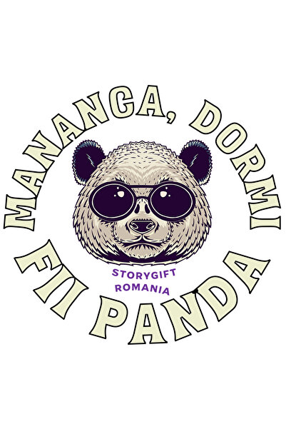 StoryGift Romania Sticker Eticheta 40CM Adeziv mananca dormi, fii panda, rela...