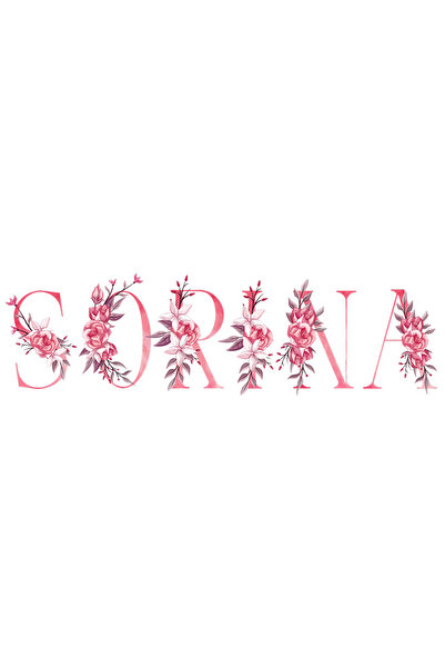 StoryGift Romania Sticker Autocolant 70CM Cu Numele Sorina, Floral, Colorat, ...