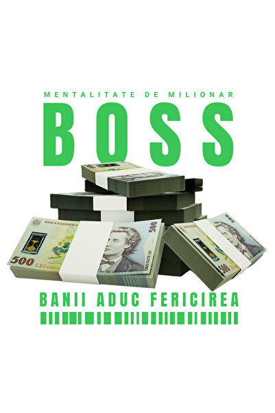 StoryGift Romania Sticker Adeziv 90CM _BOSS_ - Banii Aduc Fericirea cu Margin...