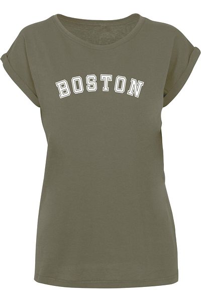 Merchcode Damen Ladies Boston X Extended Shoulder Tee