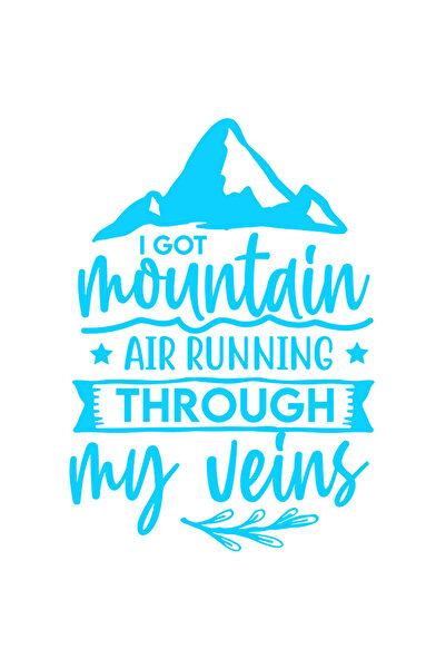 StoryGift Romania Sticker Autocolant 70CM Exterior cu munti si mesajul "I got mountain air running through my ve