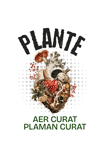 StoryGift Romania Sticker Adeziv 90CM Adeziv Inima formata din plante, vegetatie, natura cu Margini Albe, PVC Vi