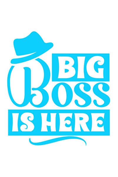 StoryGift Romania Sticker Eticheta 50CM Exterior cu palarie si mesajul "Big boss is here" - marele sef e aici ,