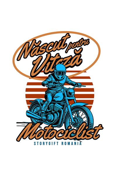 StoryGift Romania Sticker Eticheta 40CM Adeziv motociclist nascut pentru viteza motor cu Margini Albe, PVC Vinyl