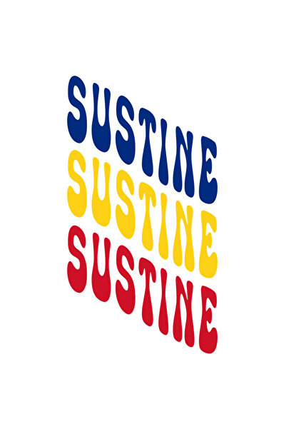 StoryGift Romania Sticker 10 Cm Cuvantul Sustine, In Culorile Steagului Roman...