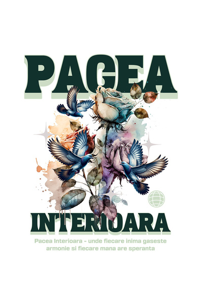 StoryGift Romania Sticker Adeziv 90CM Pacea Interioara cu Margini Albe, PVC V...