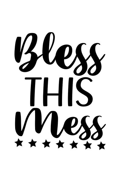 StoryGift Romania Adhesive Sticker 90CM Exterior with the message "Bless this mess" - bless this mess/s