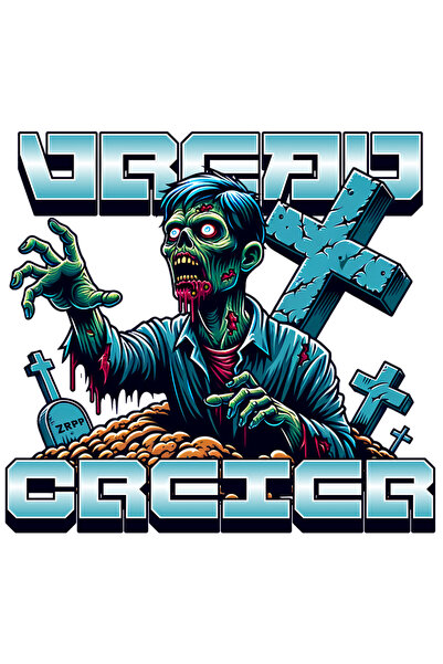 StoryGift Romania Sticker Autocolant 70CM Adeziv vreau creier zombie in cimit...