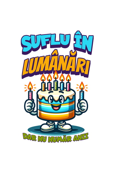 StoryGift Romania Sticker Autocolant 70CM Adeziv Tort aniversar Suflu în luma...