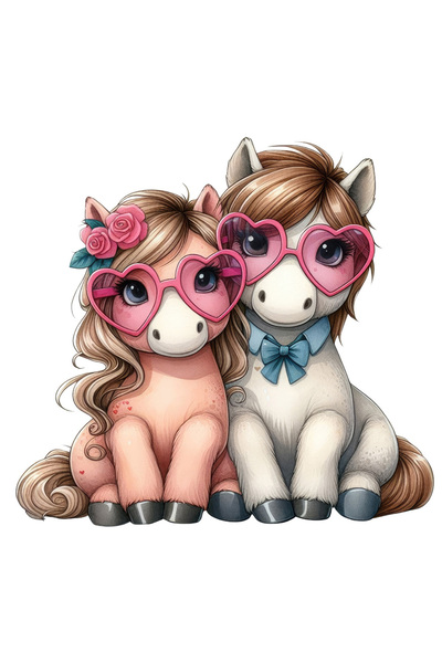 StoryGift Romania Sticker Eticheta 40CM cu 2 ponei, ilustratie, iubire, apropiere, relatie, Valentine's Day, dra