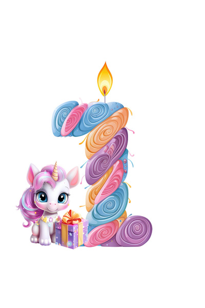 StoryGift Romania Sticker Eticheta 40CM cu cifra 1, pentru copii, ilustratie,...