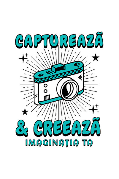 StoryGift Romania Sticker Eticheta 50CM Adeziv aparat foto captureaza si cree...